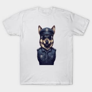 Guardian of Justice: German Shepherd Police Officer T-Shirt